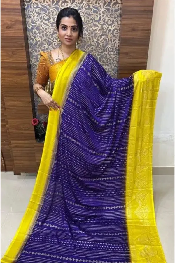 Yellow_Georgette_Daily_Wear_Saree_For_Women