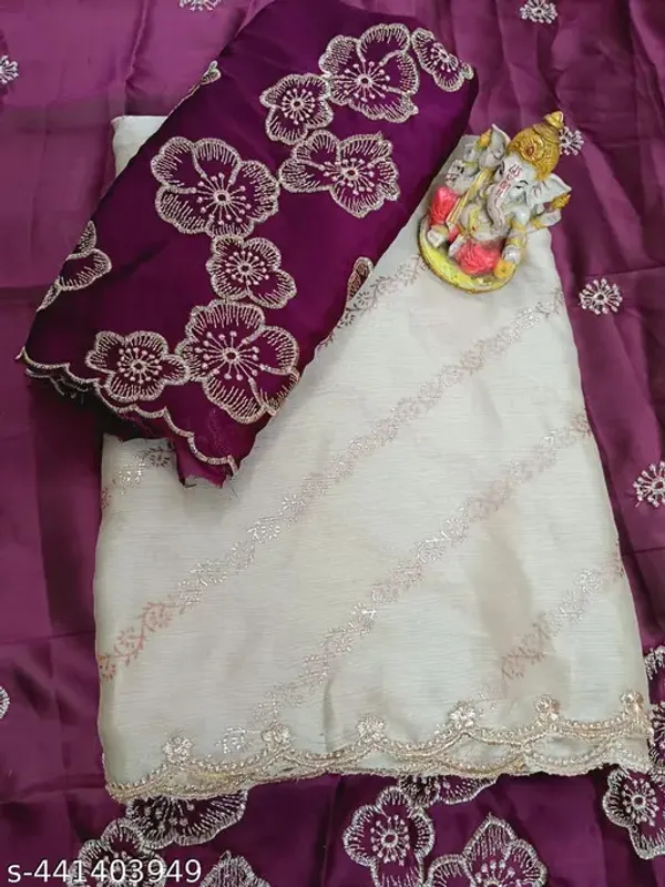 Cream_Chiffon_Party_Wear_Saree_For_Women