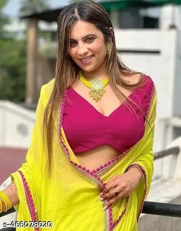 Neon_Green_Georgette_Party_Wear_Saree_For_Women