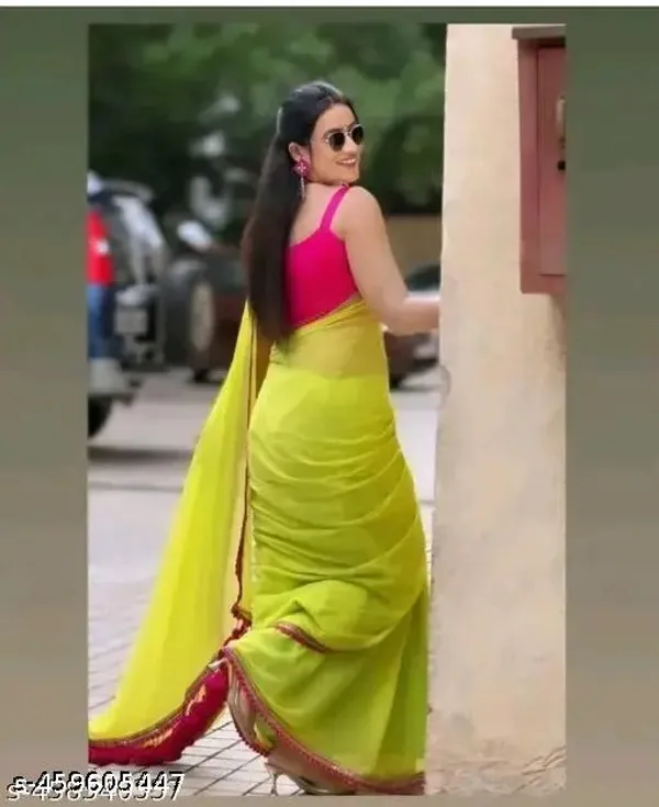 Neon_Green_Georgette_Party_Wear_Saree_For_Women