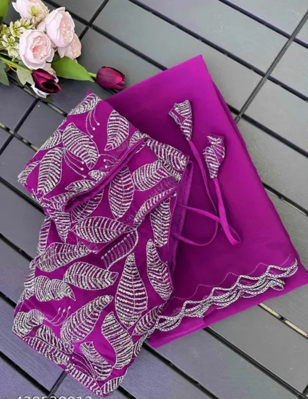 Wine_Georgette_Party_Wear_Saree_For_Women