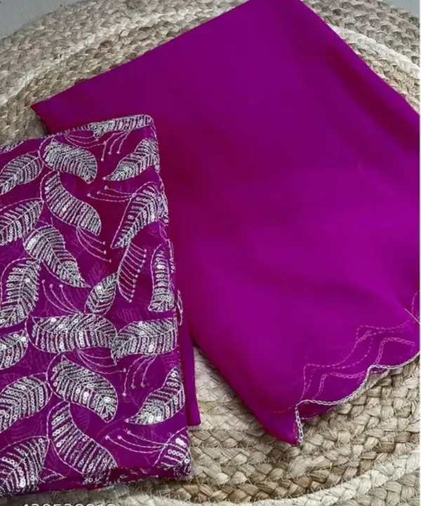 Wine_Georgette_Party_Wear_Saree_For_Women
