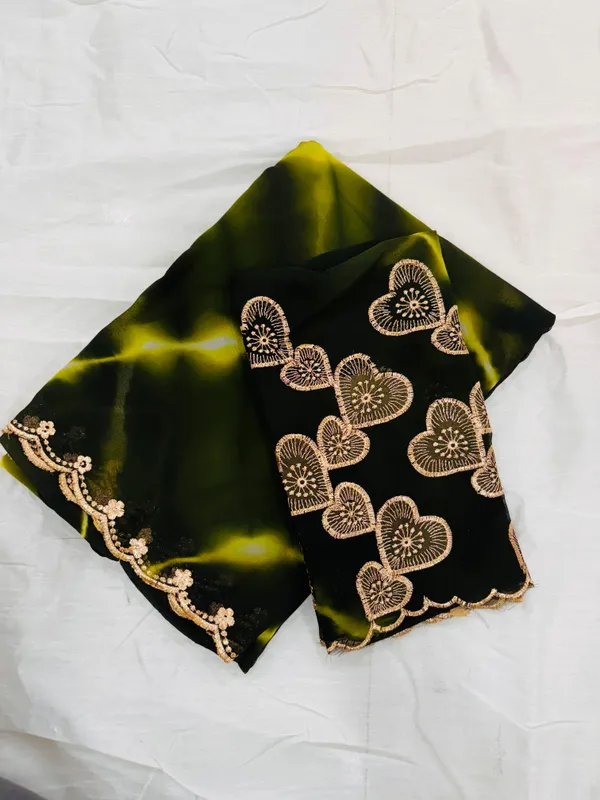 Mehendi_Georgette_Party_Wear_Saree_For_Women