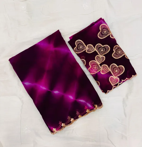 Wine_Georgette_Party_Wear_Saree_For_Women
