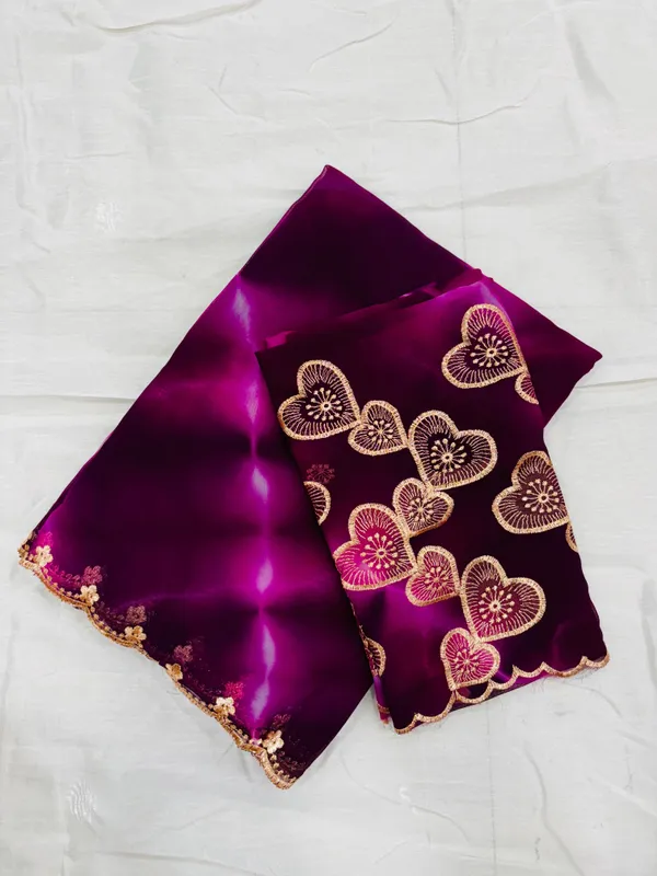 Wine_Georgette_Party_Wear_Saree_For_Women