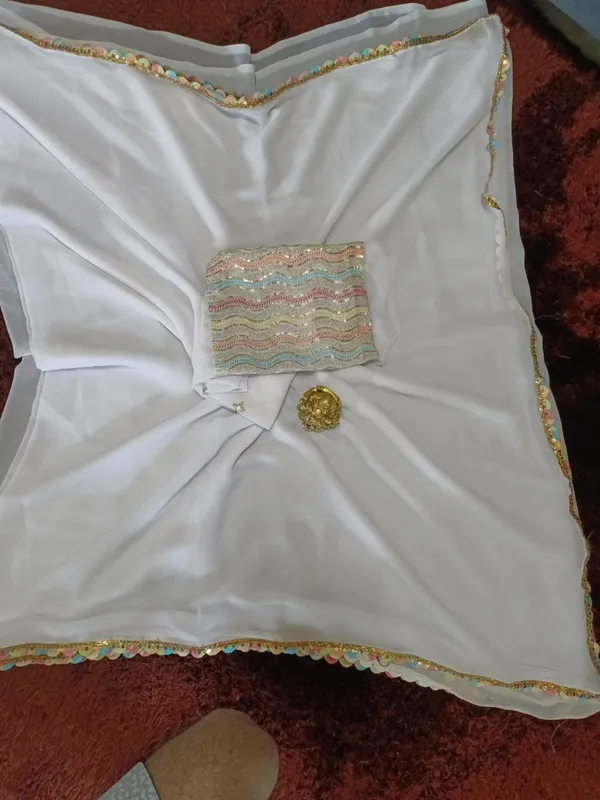 White_Georgette_Party_Wear_Saree_For_Women