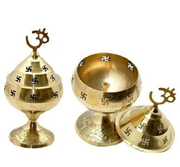 Pure_Brass_Handicraft_Om_&_Swastik_Designed_Diya_(Height:_5.5_Inches)_For_Home_Temple,_Pooja,_Diwali_And_Gift