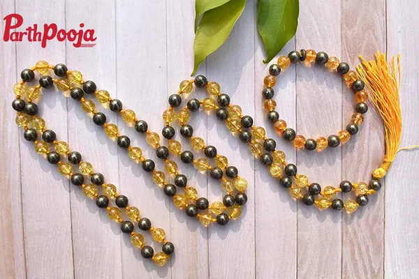 Citrine_+_Golden_Pyrite_Knotted_Mala_+_Bracelet_Combo_Set