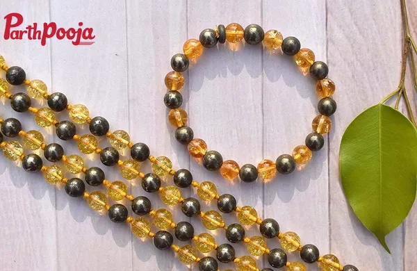 Citrine_+_Golden_Pyrite_Knotted_Mala_+_Bracelet_Combo_Set