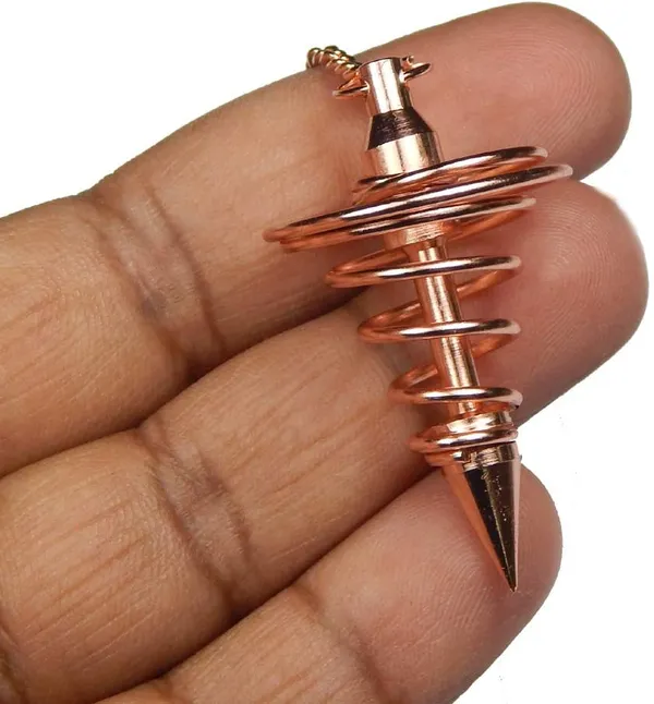 Copper_Metal_Light_Weight_Spiral_Cone_Point_Pendulum._Healing_Dowsing_Reiki_Pendulum_For_Divination_And_Chakra_Balancing