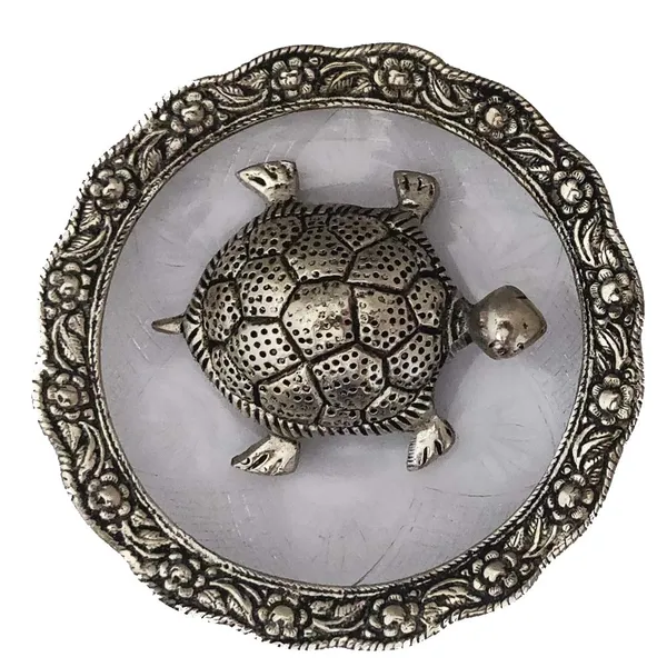 Silver_Glass_Plate_Feng_Shui_Metal_Tortoise,_Kachua_Plate,_Turtle_Plate_Yantra_Vastu_Feng_Sui_|_Vaastu_Yantra(5.5_Inch)