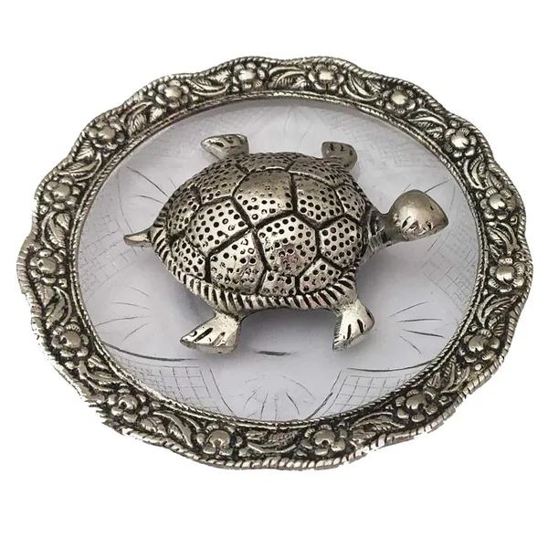 Silver_Glass_Plate_Feng_Shui_Metal_Tortoise,_Kachua_Plate,_Turtle_Plate_Yantra_Vastu_Feng_Sui_|_Vaastu_Yantra(5.5_Inch)