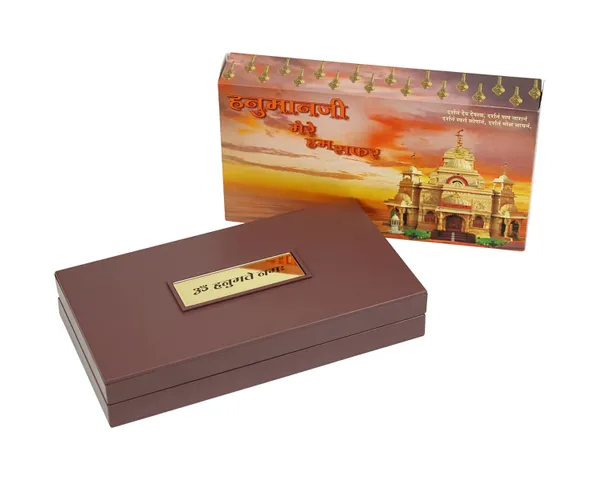 Gold_Plated_Hanumanji_Photo_Frame_With_Charan_Paduka_For_Pooja_And_Gift