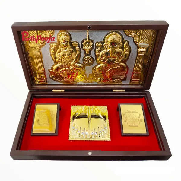 Gold_Plated_Shri_Laxmi_Ganesh_Charan_Paduka_Set_For_Pooja