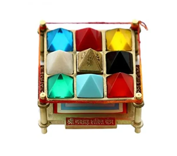 Navgrah/Navgraha_Pyramid_Yantra_Chowki_In_Brass_For_Navgraha_Shanti_&_Good_Luck_(9_Cms)_(1_Pc)