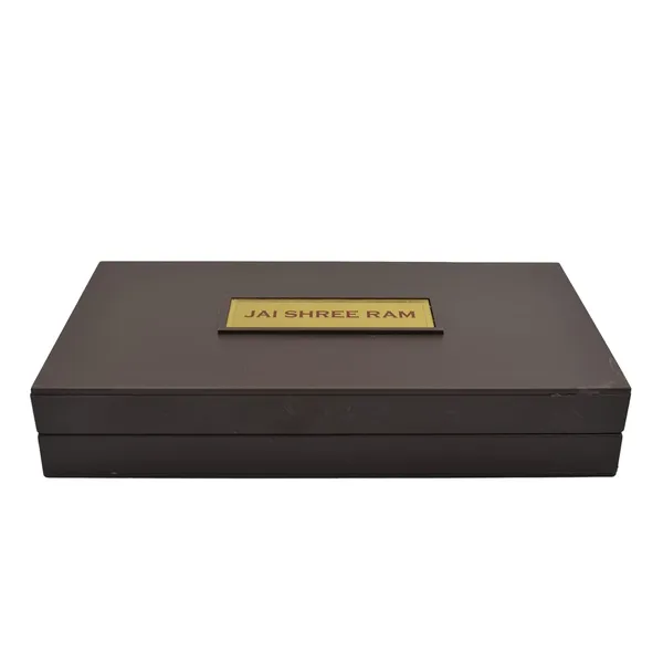 Gold_Plated_Ram_Darbar_With_Charan_Paduka_In_Brown_Pooja_Box