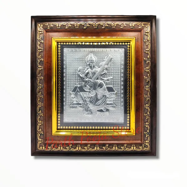 Pure_Silver_Saraswati_Frame_For_Gift_And_Home_Dã©Cor