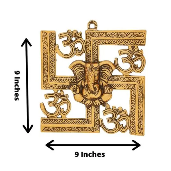 Wall_Hanging_Swastik_With_Om_And_Ganesh_Motiff_In_Metal_Antique_Golden_Finish