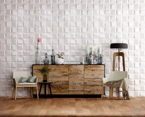 White_3D_PVC_Embossed_And_Printable_Cube_Design_Wall_Panels