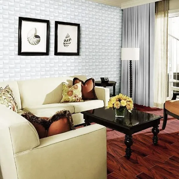 White_3D_PVC_Embossed_And_Printable_Squares_Design_Wall_Panels