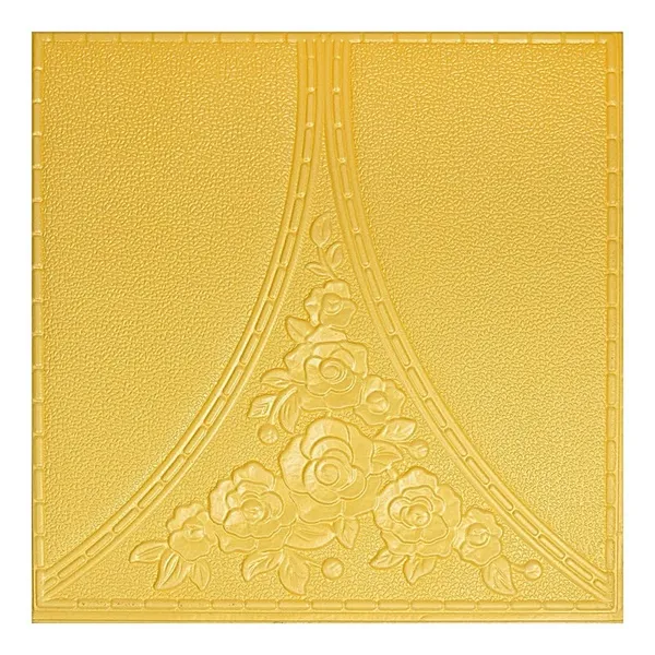 Gold_Cute_Flower_Design_3D_Foam_Wall_Panels_|_70_X_70Cm