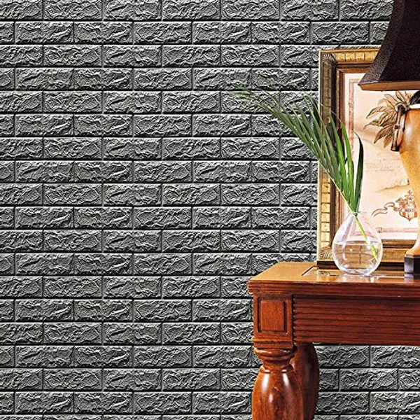Silver_Grey_Cute_3D_Brick_Wallpaper_For_Walls_|_70_X_77_Cm
