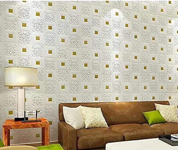 Gold_Cute_Square_Design_3D_Foam_Wall_Panels_|_70X70_Cm