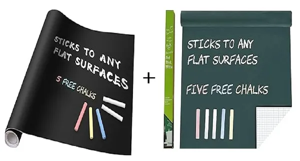 Pack_Of_2_Black_&_Green_Pvc_Removable_Self-Adhesive_Board_Sticker_with_5_Free_Chalks_|_For_Children_Study_Room_|_60_X_200_Cm