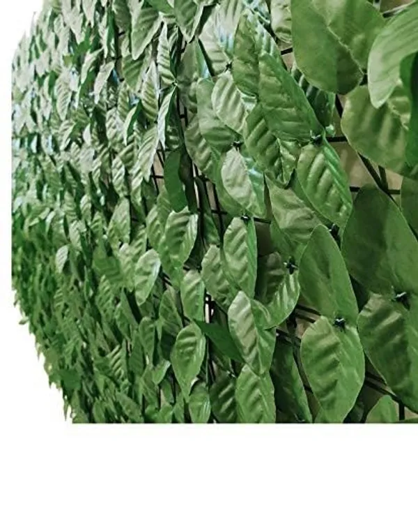 Dark_Green_Artificial_UV_Protected_Expandable_Grass_Fence_Trellis_With_Leaves
