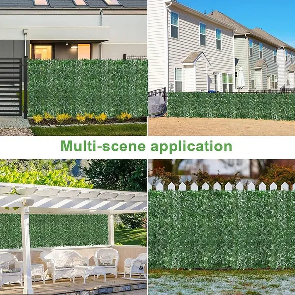 Dark_Green_Artificial_UV_Protected_Expandable_Grass_Fence_Trellis_With_Leaves
