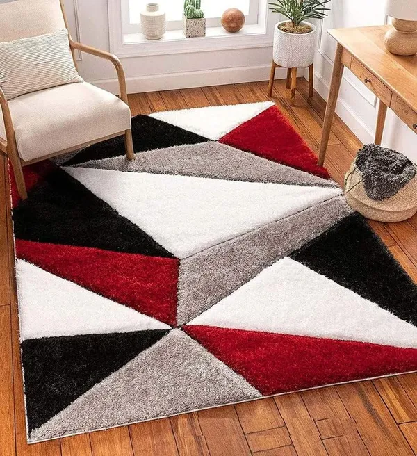 Red_Shaggy_Hand_Woven_Rug_Carpet_|_For_Living_Room_Bedroom_|_4X6_Feet_Each