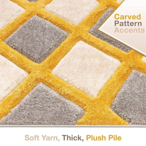 Yellow_Shaggy_Hand_Woven_Rug_Carpet_|_For_Living_Room_Bedroom_|_4X6_Feet_Each