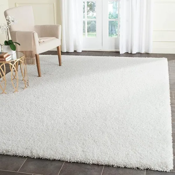 White_Shaggy_Hand_Woven_Rug_Carpet_|_For_Living_Room_Bedroom_|_4X6_Feet_Each