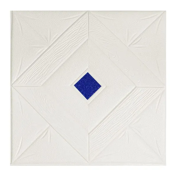Blue_&_White_Rhombus_Design_3D_Ceiling_Foam_Wall_Panels_|_70_X_70Cm