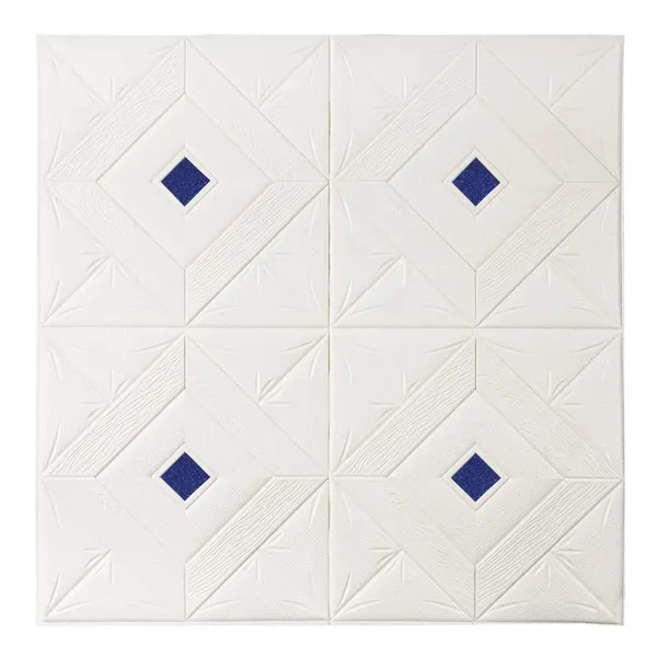 Blue_&_White_Rhombus_Design_3D_Ceiling_Foam_Wall_Panels_|_70_X_70Cm
