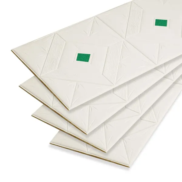 White_Rhombus_Design_3D_Ceiling_Foam_Wall_Panels_|_70_X_70Cm