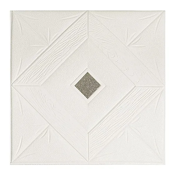 Silver_&_White_Rhombus_Design_3D_Ceiling_Foam_Wall_Panels_|_70_X_70Cm
