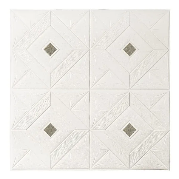 Silver_&_White_Rhombus_Design_3D_Ceiling_Foam_Wall_Panels_|_70_X_70Cm