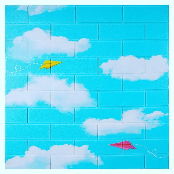 Blue_Ceiling_3D_Foam_Brick_Wall_Panels_|_70_X_70_Cm