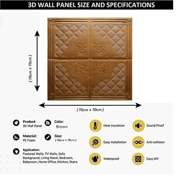 Brown_3D_Foam_Damask_Design_Textured_Foam_Ceiling_Wall_Panels_|_70_X_70_Cm