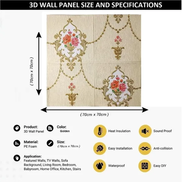 Golden_Damask_Textured_&_Waterproof_3D_Design_Foam_Wall_Panels_|_70_X_70_Cm