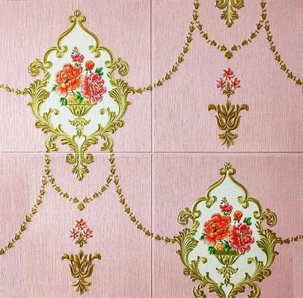 Pink_Damask_Textured_&_Waterproof_3D_Design_Foam_Wall_Panels_|_70_X_70_Cm