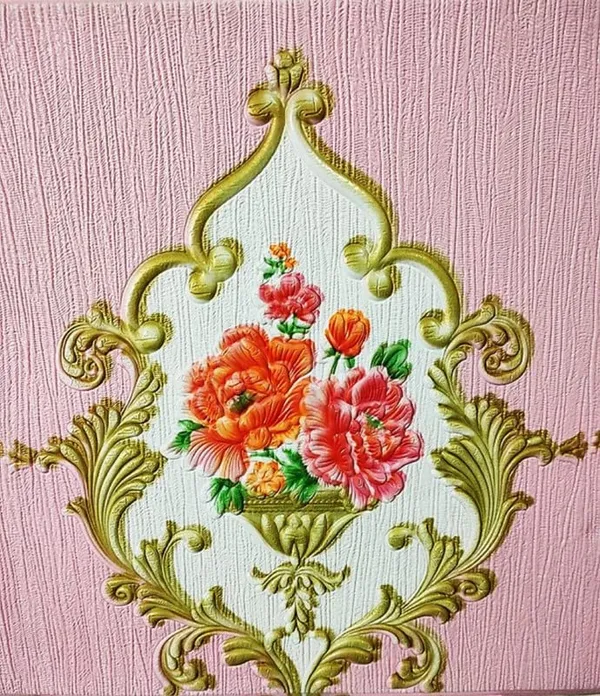 Pink_Damask_Textured_&_Waterproof_3D_Design_Foam_Wall_Panels_|_70_X_70_Cm