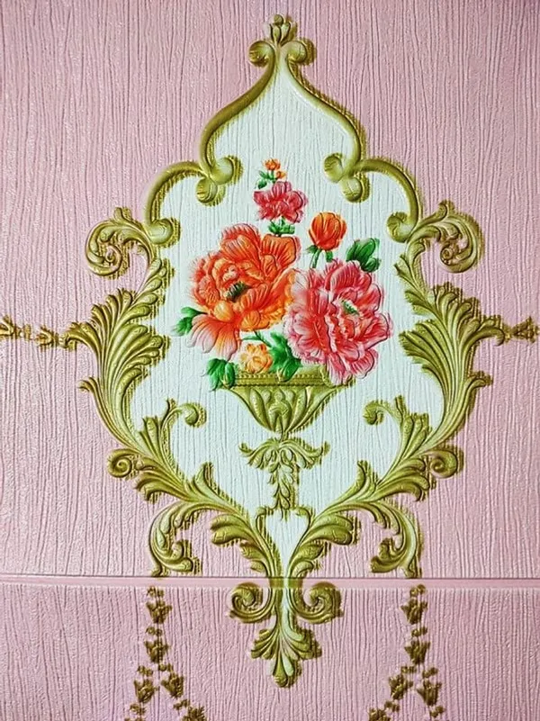 Pink_Damask_Textured_&_Waterproof_3D_Design_Foam_Wall_Panels_|_70_X_70_Cm