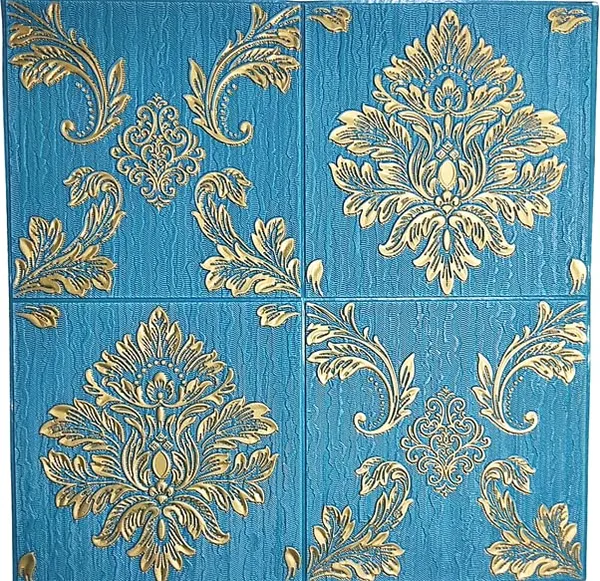 Turquoise_Damask_Textured_&_Waterproof_3D_Design_Foam_Wall_Panels_|_70_X_70_Cm