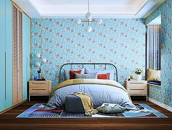 Blue_Waterproof_3D_Floral_Design_Textured_Foam_Wallpaper_Sticker_|_70_X_70_Cm