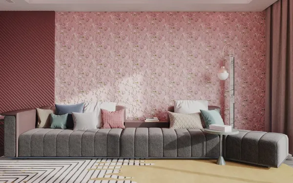 Peach_Waterproof_3D_Floral_Design_Textured_Foam_Wallpaper_Sticker_|_70_X_70_Cm