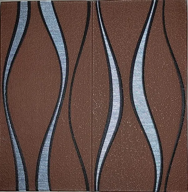 Chocolate_Waterproof_3D_Vertical_Waves_Design_Textured_Foam_Wallpaper_Sticker_|_70_X_70_Cm