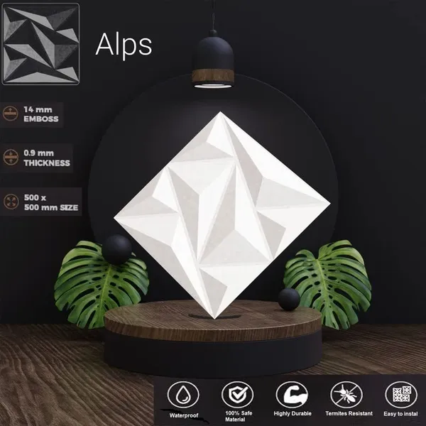 White_Pvc_Embossed_And_Printable_Alps_Design_3D_Wall_Panels_|_20_X_20_In
