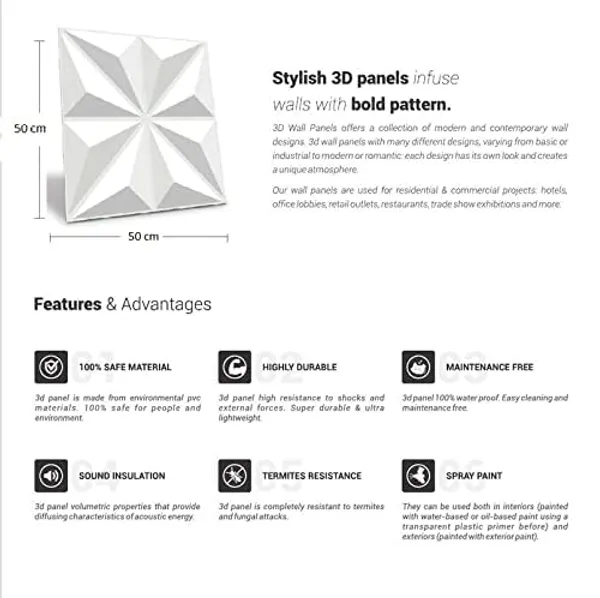 White_3D_PVC_Embossed_And_Printable_Diamond_Design_Wall_Panels